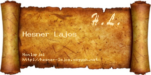 Hesner Lajos névjegykártya